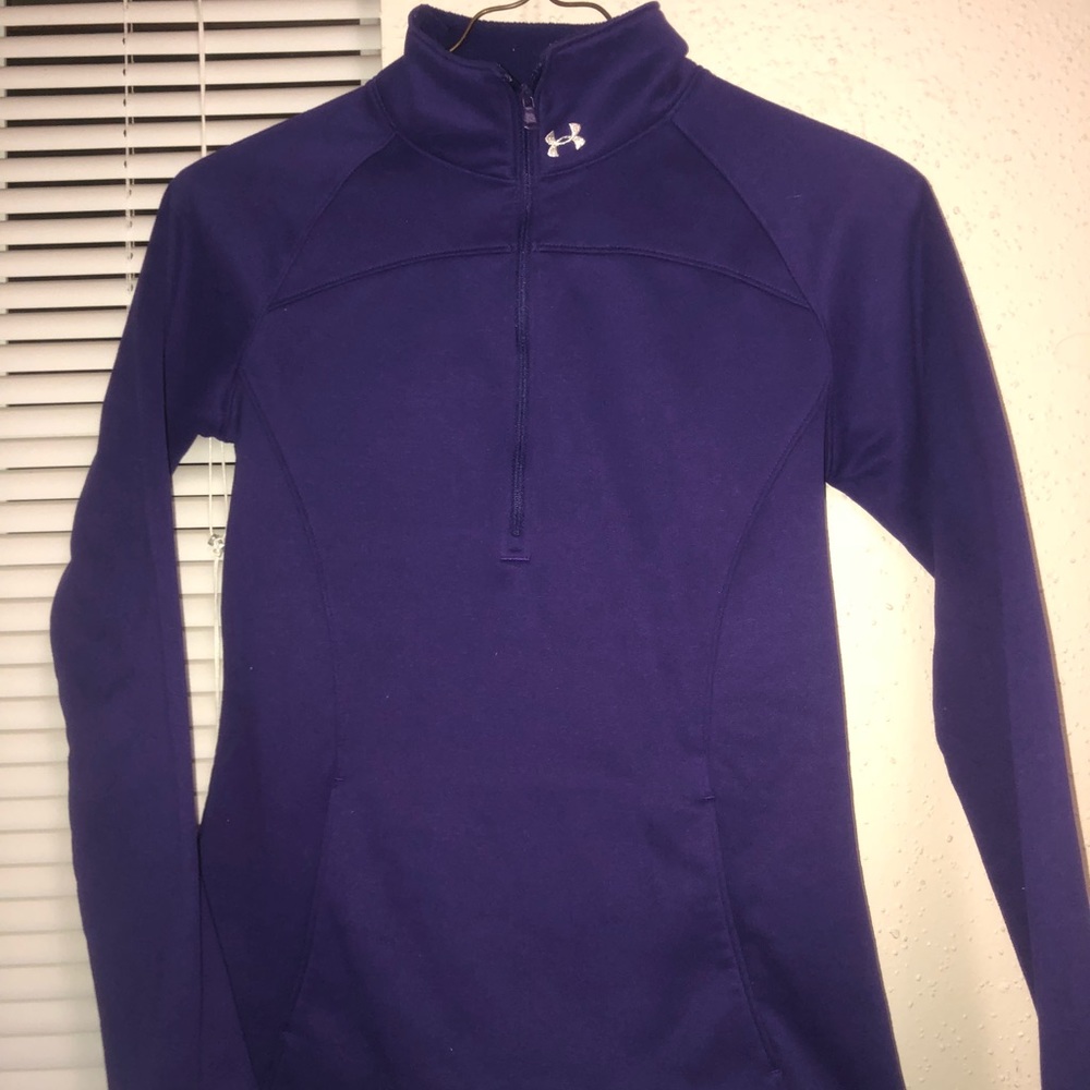 Purple Under Armour 3/4 Pullover Small
